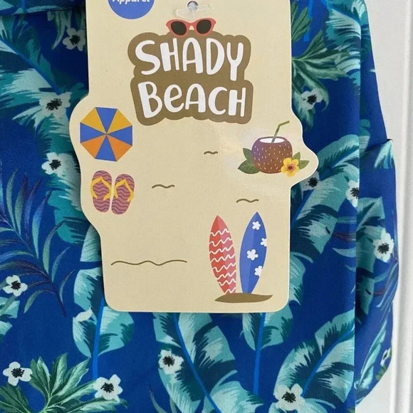 Shady Beach Aloha Tropical Blue Pet Dog Top Shirt Costume Medium Up To 27lbs NEW - Picture 4 of 6